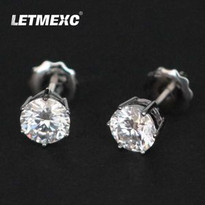 Letmexc 18k Gold Yeni Moissanite Altı-Claw Spiral Yeni Moda Elmas Sapı Küpe D Renk VVS1