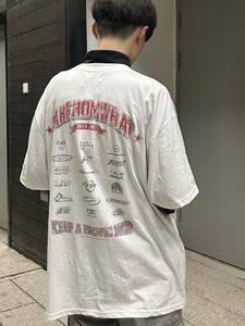 2023ss Marchio di moda T-shirt stampata lettera oversize FAR Wookvibe Racing Elements Stampa esplosiva Banner Pattern Retro Tee