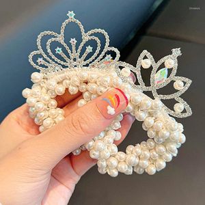 Haarschmuck Mode Perle Kronprinzessin Bands elastische Gummi Kinder Ball Brötchen Krawatten Kopf Seil Styling