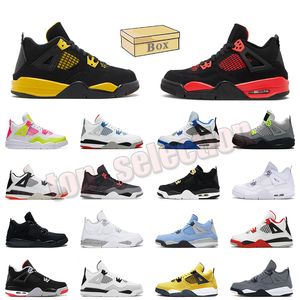 Scarpe per bambini 4s Jumpman 4 Baskteball piattaforma per scarpe per bambini Bred Black Cat Fire Red Thunder University Pink Military Blue Scarpe da ginnastica bambini ragazzi ragazze Sneakers con scatola