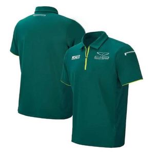 2021 Formula One ortak markalı araba logosu F1 Team Racing Suit Kısa kollu polo gömlek Nefes Alabilir Yarım Kollu Yuvarlak Boyun Gömlek Özel 275Q