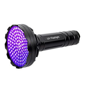 Högkvalitativ 128 LED UV -ficklampa Portable Purple Light Torch Lamp Ultraviolet Invisible Marker Pet Urin Detection Torch Ultra Violet Flash Light 395 NM Detector