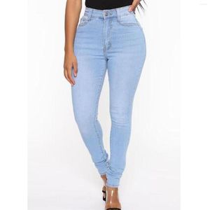 Women's Jeans Denim Pants Tight Small Feet Slim Look Skinny High Waist Ankle-Length Y2k Clothing