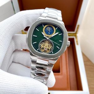 Designer men women automaton automatic movement Nautilus watches fine steel folding buckle sports Tourbillon watch mens phase Wristwatches