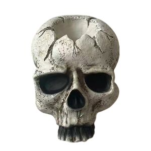 Nowością Pozycje Skul Candle Holder Gothic Red Tears Human Skull Tealeght Candle Holder Nowator czaszka kość świecznika Halloween wystrój 230804