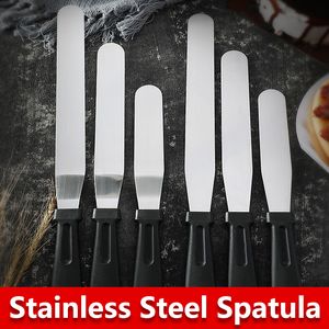 New Stainless Steel Butter Cake Cream Knife Spatula for Cake Smoother Icing Frosting Spreader Fondant Pastry Cake Decorating