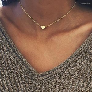 Pendant Necklaces Simple Heart Star Chain Necklace Fashion Jewelry For Women Chokers Accessories Girlfriend Party Birthday Gift Wholesale