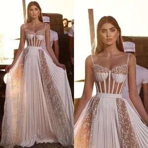 Bobo A Fashion Line Dresses For Bride Illusion Bodice Spaghetti Wedding Dress Lace Designer Bridal Gowns