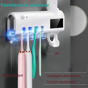 Home Ues Zahnpastahalter Dental-UV-Zahnbürstendesinfektionsmittel Sterilisator Reiniger Aufbewahrungshalter Ultraviolette keimtötende Zahnbürste 210229L