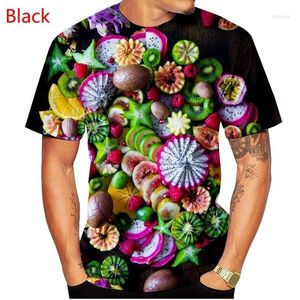 Herr t-skjortor 2023 mode frukt 3d tryckt och kvinnors sommar avslappnad kort ärmskjorta topp t-shirt