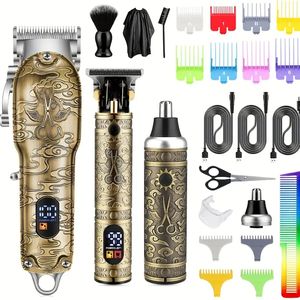 L'ultimo kit di tagliacapelli professionale per uomo - Display a LED, set di tagliacapelli professionale, regalo perfetto per ogni uomo!