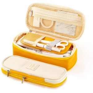 Astucci per matite Angoo CBlock Classic Pocket Pen Case Fold Canvas Cancelleria Storage Bag Organizer per Cosmetic Travel Student A6449 230804