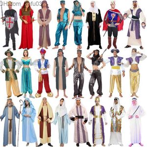 Tema kostym halloween vuxen roll spela arab som kommer Aladdin Indien Mellanöstern Dubai Herding Dog Men and Women Coming Z230805