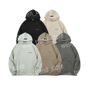 2023 Hoodie Designer Hairy Herren und Damen Pullover Sweatshirt Loose Essen Schwarz Weiß Klassisch Casual Style Essentialhoodie Qqir