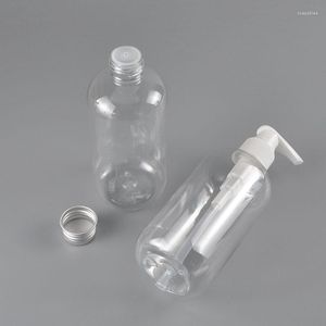 Lagringsflaskor 250 ml x 24 plastdjur med lotionpump/aluminiumlock tom transparent behållare för flytande tvålduschgel