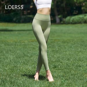 Loerss yoga pantolon kadın açık bel yüksek su geçirmez sporlar koşu popo kaldırma tozluk fitnes