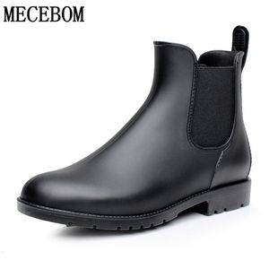 Buty deszczowe męskie deszczowe czarne wodoodporne buty Chelsea dla mężczyzn wsuwane pvc buty kostki deszczowe butę butów deszczowych botas hombre 230804