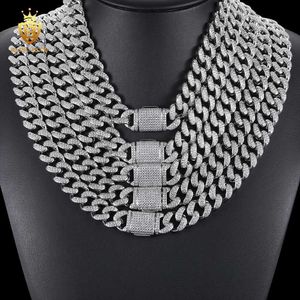 Blingdiam Jewelry Fashion 12 мм 18K Золотая цепочка Hiphop 5A+ CZ Diamond Mustse Collece Iced Out Cuban Link Chain