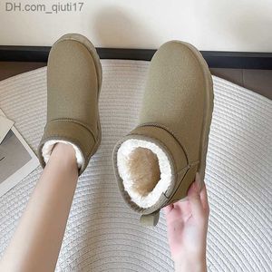 Boots 2023 Ankle Flatform Platform Women's Snowy Boots Suede Plush Warm Casual Shoes 2023 Winter New Thick Gothic Fashion Shoes Women's Boots Z230809