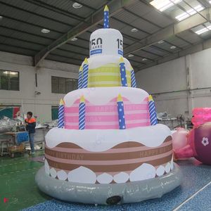 Partihandel reklamblåsbara aktiviteter som annonserar 6m 20ft lång jätte uppblåsbar tårta för födelsedagsfestdekorationer