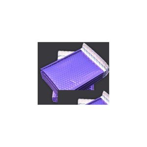 Sacos de embalagem por atacado envelopes de bolha de poli roxo acolchoados envelopes autocolantes pacote de mala direta 50 unidades 18 x 23 cm entrega direta escritório escola bu dhnlf