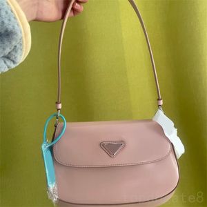 Bolsa de compras de luxo bolsas de ombro de embreagem de couro bolsa de ombro de letra triângulo bolsa de luxo rosa suave preta bolsa de designer de moda atraente clássica XB034