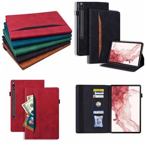 S9 Business Pu Leather Weallet Wallet Case for Samsung Galaxy S9 Plus Ultra Tab S8 S7 S6 Lite Card Slot Money Pocket Cover Cover Froofroof Kickstand Pouch