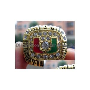 Cluster-Ringe 1991 Miami Hurricanes National Championship Ring Großhandel Fan Männer Geschenk 2022 2023 Hip Hop Punk Schmuck Drop Lieferung 20 Dhj1x