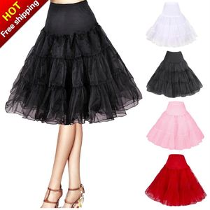 Kort organza petticoat crinoline vintage bröllop brud petticoat för bröllopsklänningar underskirt rockabilly tutu rock and ballet 338z