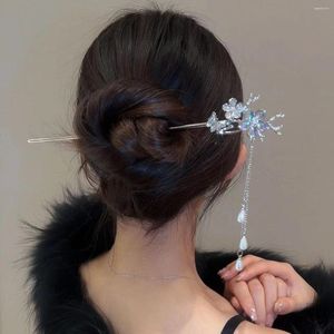 Haarspangen Vintage Schmetterling Blumenstab Haarnadel für Frauen abnehmbare lange Quasten Stäbchen Modeschmuck Zubehör