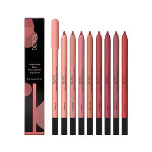 DEROL Matte Smooth Lip Liner Pen Makeup Waterproof Lasting Contouring 3D Lips Lipstick Pencil Nude Pink Lip Tint Cosmetic 2356