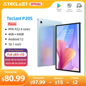 Teclast P20S 10.1 Inch 1280X800 IPS Tablet 4GB RAM 64GB ROM MTK P22 Octa Core Android 12 Dual Cameras WIFI GPS Type-C Tablets