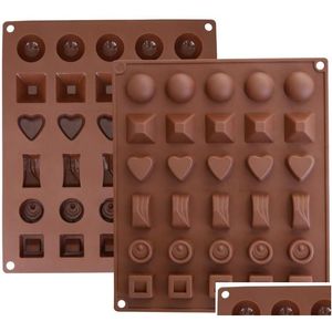 Bakning Mögel klassisk form Sile Chocolate Mold 30 Cavity Tools Non-Stick Cake Jelly Candy Drop Delivery Home Garden Kitchen Dining BA DHQ3J