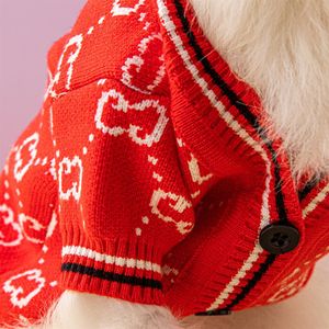 G Letter Dog Apparel Luxury Pet Sweater Design Brand Cardigan Dog Clothing Outono e Inverno Moda Quente Camisolas Cachorro Gato 239t