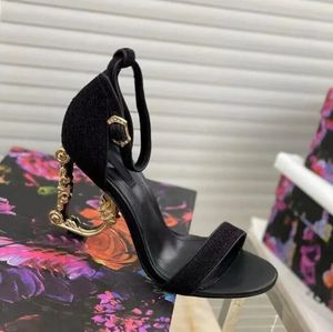202 Sculpted high-heeled Sandals Summer Luxury Leather High Heels Sandal Designers Shoes Party Heeled Factory Footwear Strap Spool Women bag For Sk y-High