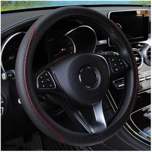 Steering Wheel Covers Leather Car Cover For I20 I30 I40 Kona Solaris IX35 I10 IX25 Accent Santa Fe Tucson 2023 Auto Accessories