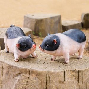 Garden Decorations Creative Harts Simulation Piggy Statue Outdoor Store Decorative Pig Desktop Home Decor Animal Ornament Funny Gift 3 Style