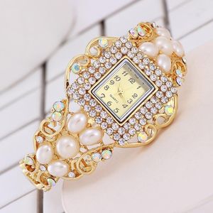 Relógios de pulso 2023 Top Brand Watch Women Square Wristwatch Ladies Strass Fashion For Gift Relogio Feminino