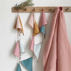 Dekorativa föremål figurer Ins Nordic Slub Cotton Banner Wall Hanging Garlands String Kids Room Decoration Ornament Party Decor Pull Flowers Po Props 230804