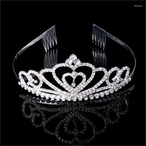 Hair Clips Simple Heart Side Comb Wedding Crystal Bridal Accessories Women Girls Decorative Combs