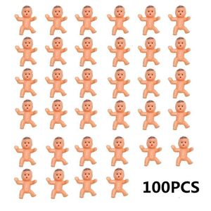 Dolls 100pcs 1Inch Mini Plastic Baby Toys Party Favors For Baby Shower and Ice Cube Game Infant Baby Toddlers Doll Toy 230804