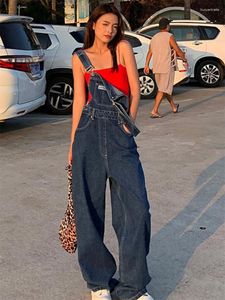 Women's Jeans 2023 Y2K Korean Fashion Overalls Women Denim Autumn Loose Wide Leg Pant Vintage Female Blue Baggy Pants