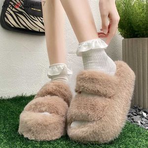 Zapatillas Homepage Fur Slider Plush Slider Fluffy Flip Luxury Slider Platform Zapatos de moda para mujer 2023 Zapato De Mujer Designer Z230805