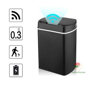 Avfallsbackar Smart Trash Can For Kitchen House Home Dust standbindloppskorgen Badrum Automatisk sensor Garbage Bin Cleaning Tools 230804