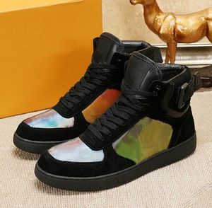 Designer Luxurys High-Top Sneakers Buty do biegania zamszowe trampki męskie Louis Rivoli Cielak Gumowa podeszwa zewnętrzna Czarna i biała, swobodne buty