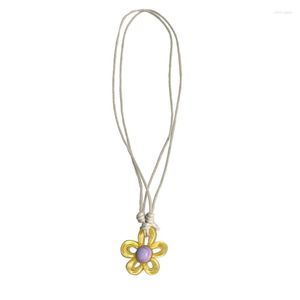 Anhänger Halsketten Blume Pull String Choker Tuch Material Schmuck Geburtstagsgeschenke K3KF