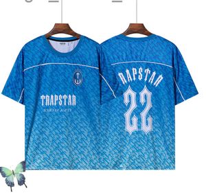 Trapstar Mesh Football Jersey Blue No.22 Men Men T-shirt W220811 Tidal Aurrent Movement23