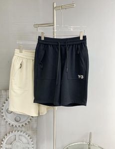Pantaloncini da uomo Y3 Summer Pocket Zipper Work Man Fashion Stampa Cilindro dritto Versatili mezzi pantaloni neri