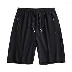 Mäns shorts Mens Summer 2023 Casual Ice Nylon Drawstring Stretch Breattable Running Pants Bekväm tunna svettbyxor överdimensionerade M-8XL