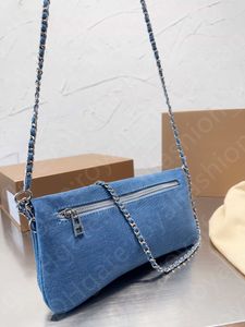 Chain bag Luxury jacque denim Women fashion crossbody bag Zipper flip open designer bag